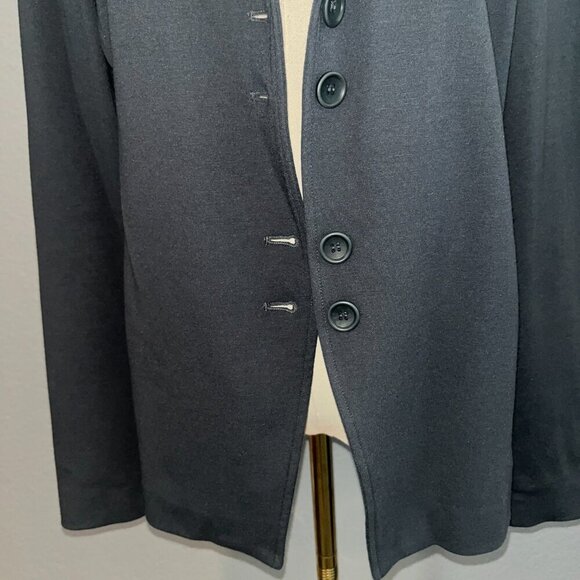 EILEEN FISHER CHARCOAL GRAY STRETCH KNIT CAREER BLAZER - EUC - SIZE MEDIUM - Picture 3 of 13